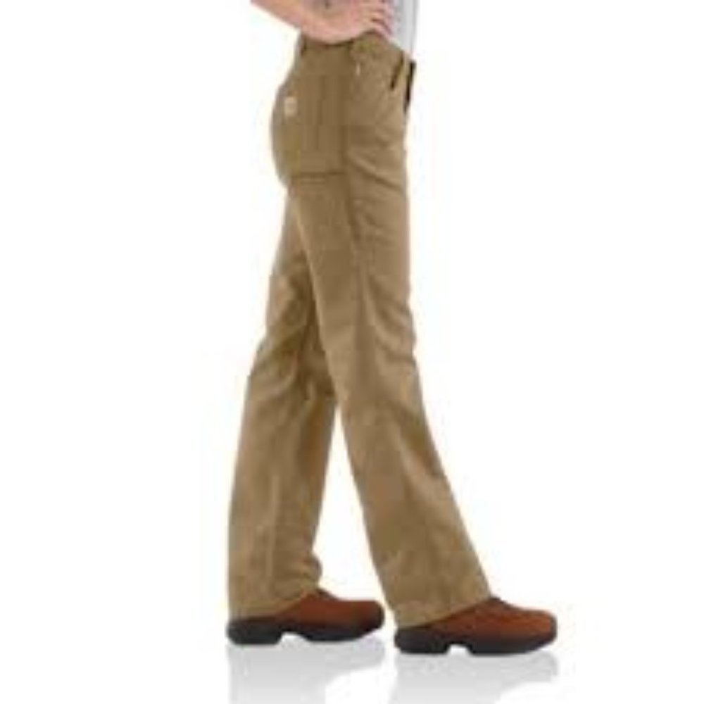 NWT Carhartt Khaki  FR Canvas Boot Cut Work Pants